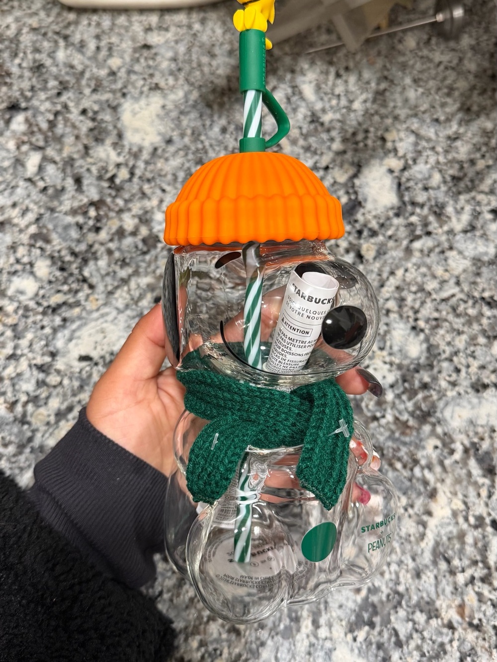 NIB Snoopy Starbucks Glass Cup